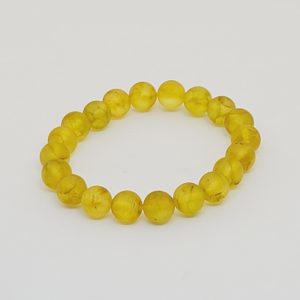 Citrininio bebizgaus gintaro apyrankė MATTE LEMON BUBBLES 10