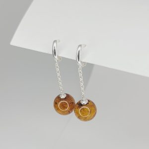 Auskarai COGNAC CHAIN BUBBLES