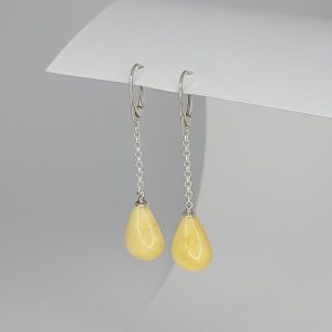 Auskarai WHITE CHAIN DROPS